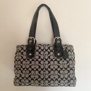 Grey and Black Coach Shoulder Bag